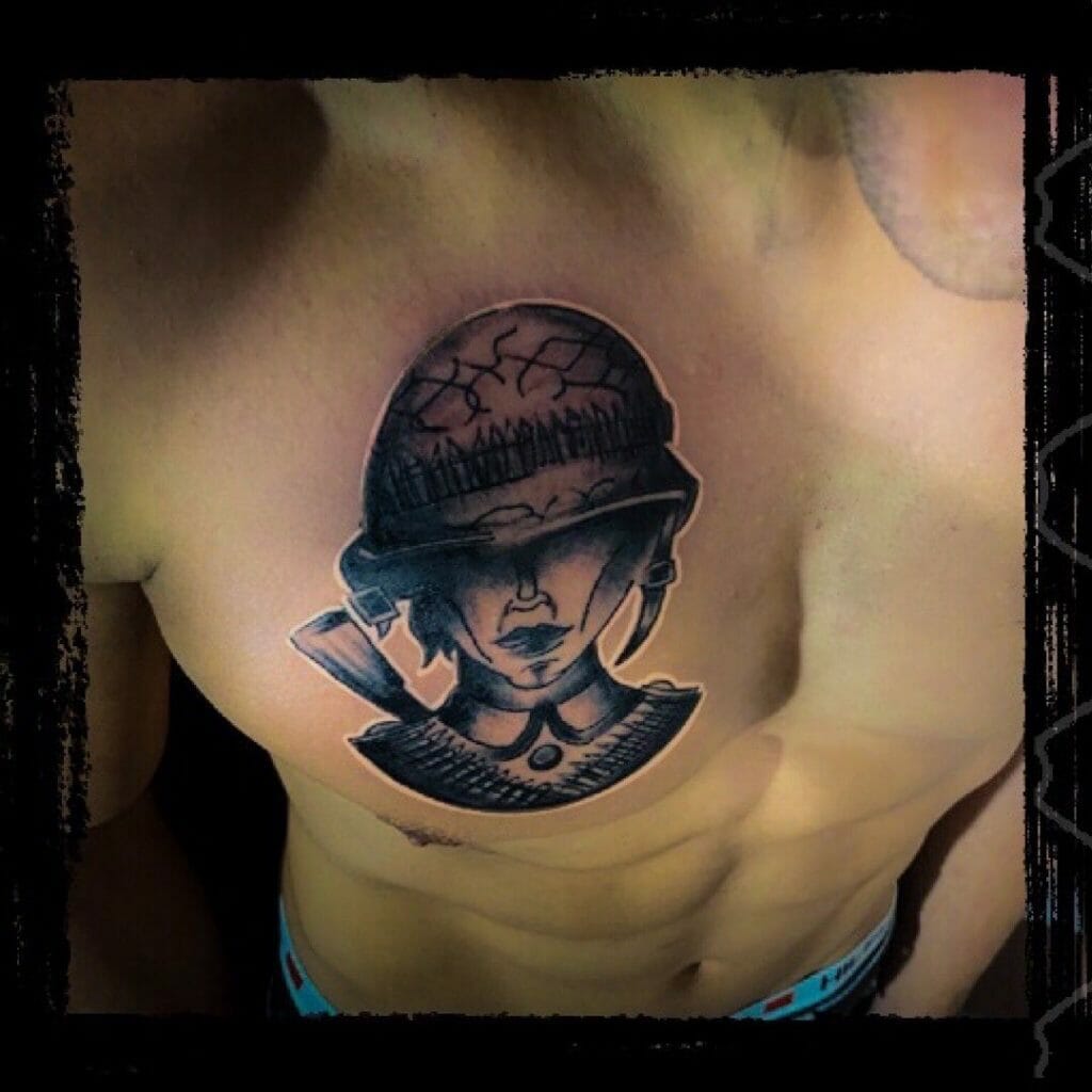 Miniature Traditional Soldier Memorial Tattoo