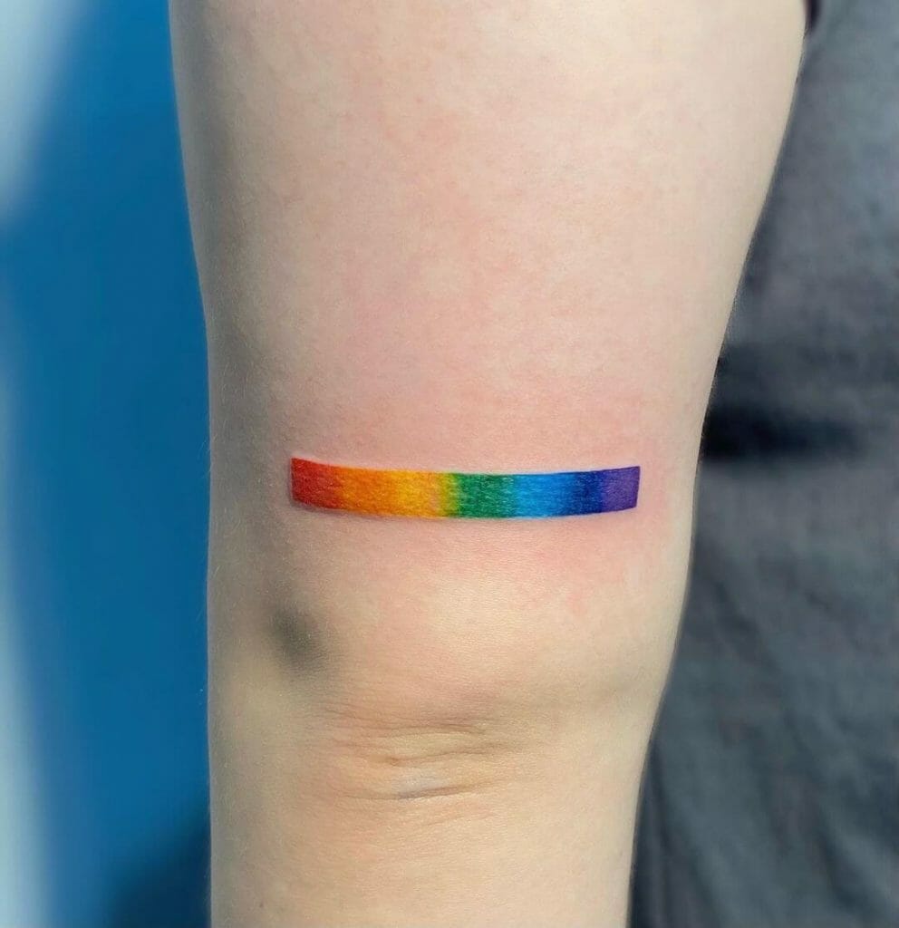 Minimalist Band Tattoo Rainbow Ideas