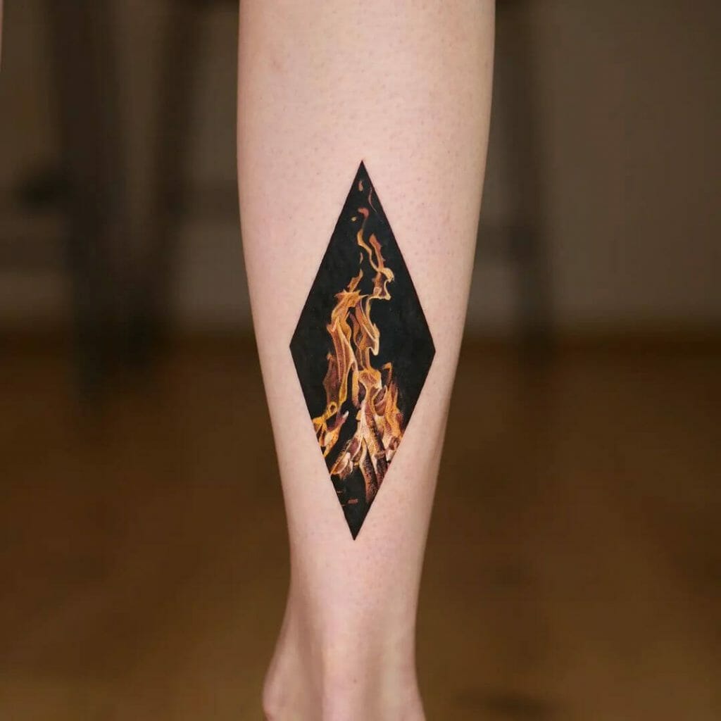 Minimalist Fire Tattoo