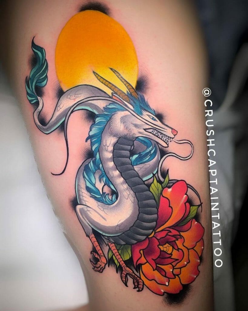 Minimalist Haku Dragon Tattoo