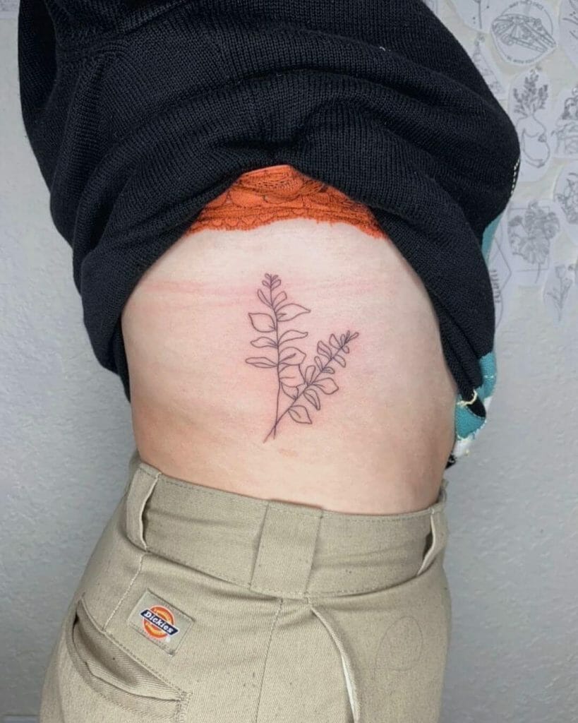 Minimalist Plant Tattoo Design