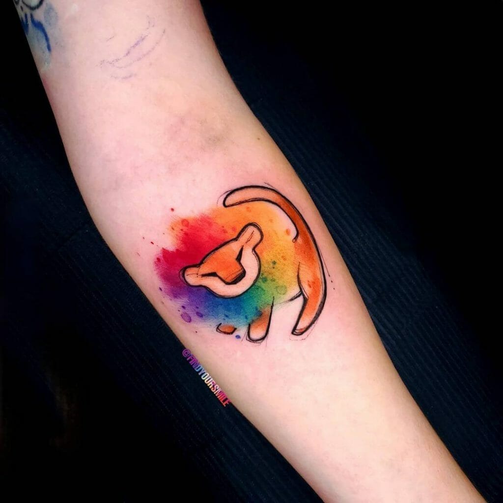 Minimalist Watercolour Rainbow Tattoo Ideas
