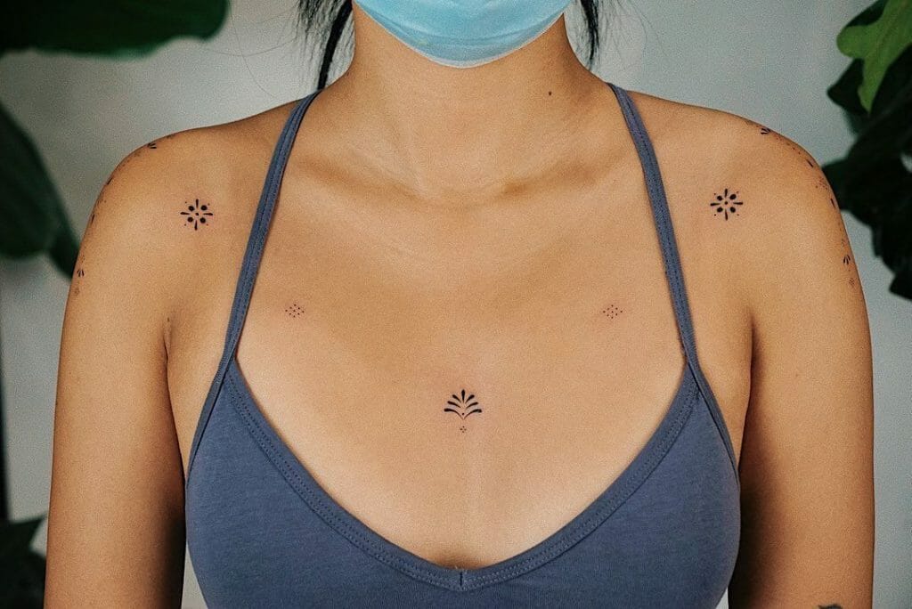 Minimalistic Gorgeous Tattoo Design At The Centre Of Your Sternum