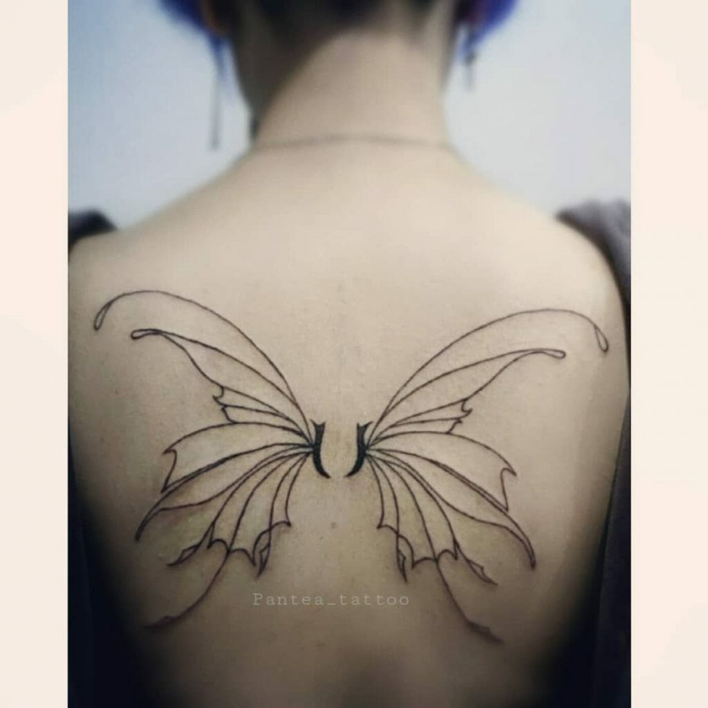 Minimalistic Wings Tattoo Symbol