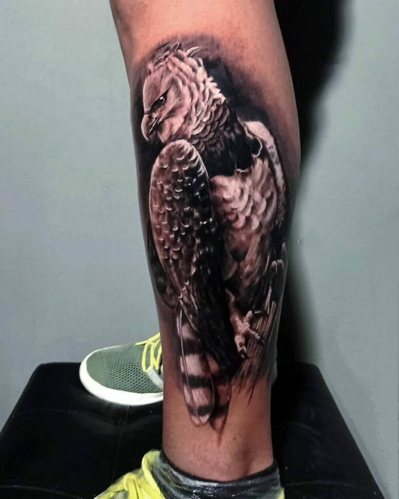 Monochrome Eagle Tattoo