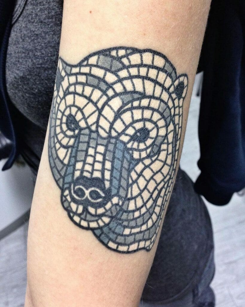 Mosaic Bear Tattoo