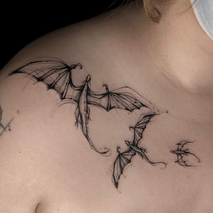 Mother Of Dragons Flow Tattoo