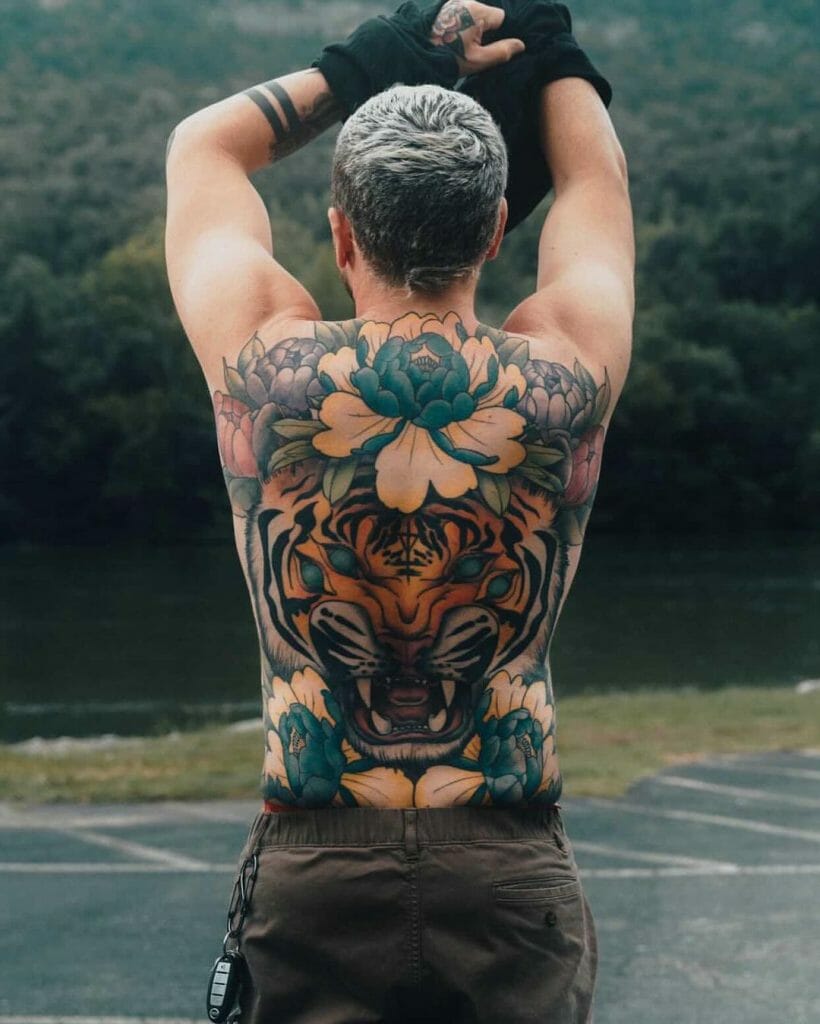 Neo-Traditional Back Piece Tattoo