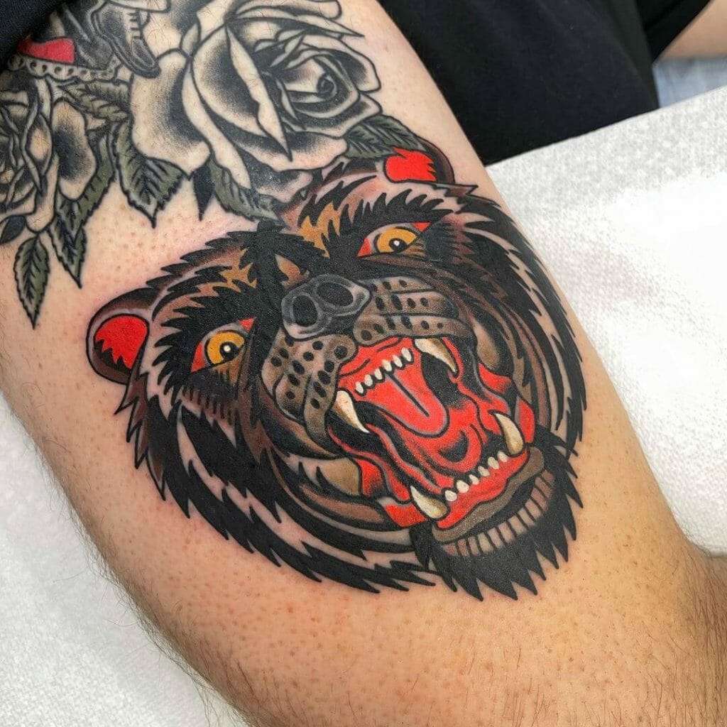 Neo-traditional Bear Tattoo Design