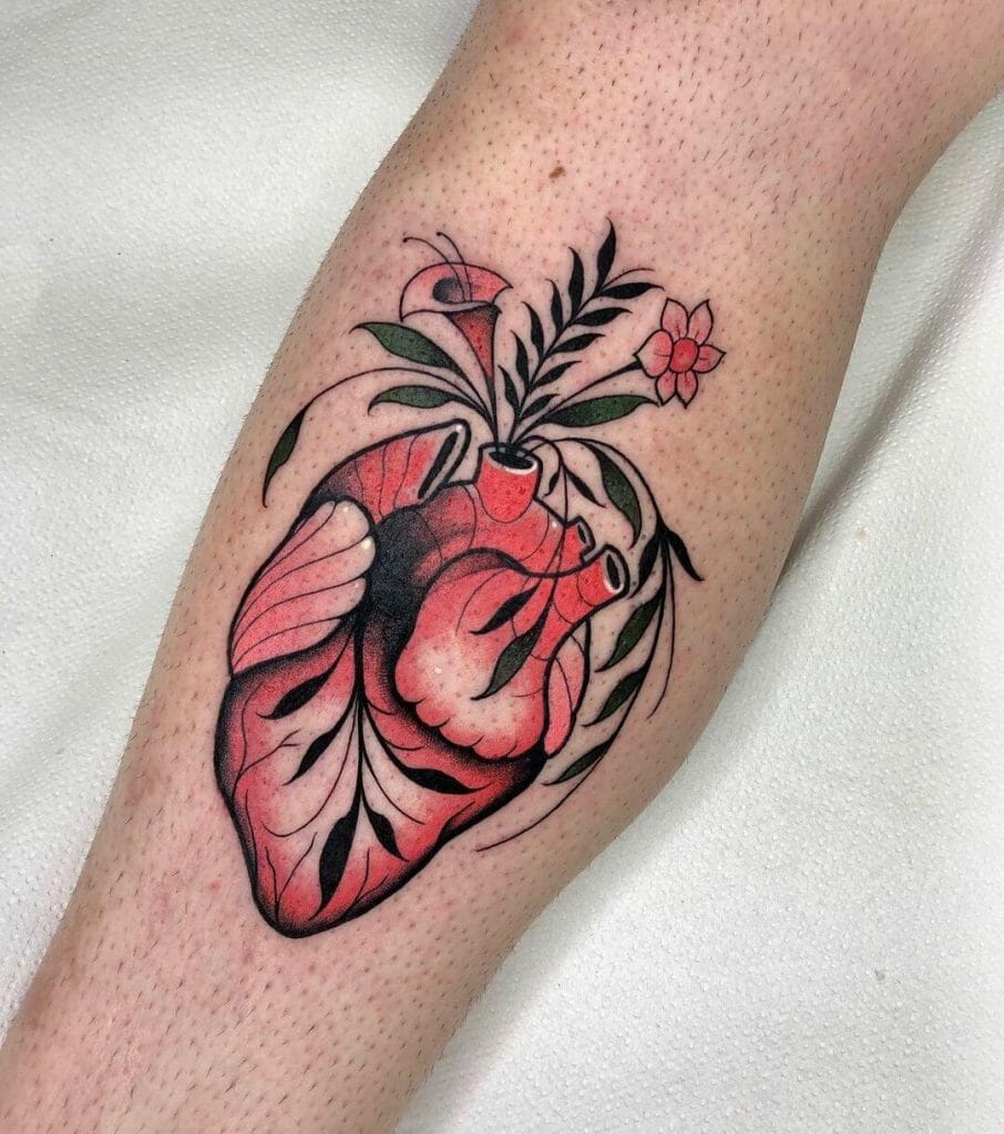 Neotraditional Heart Tattoo