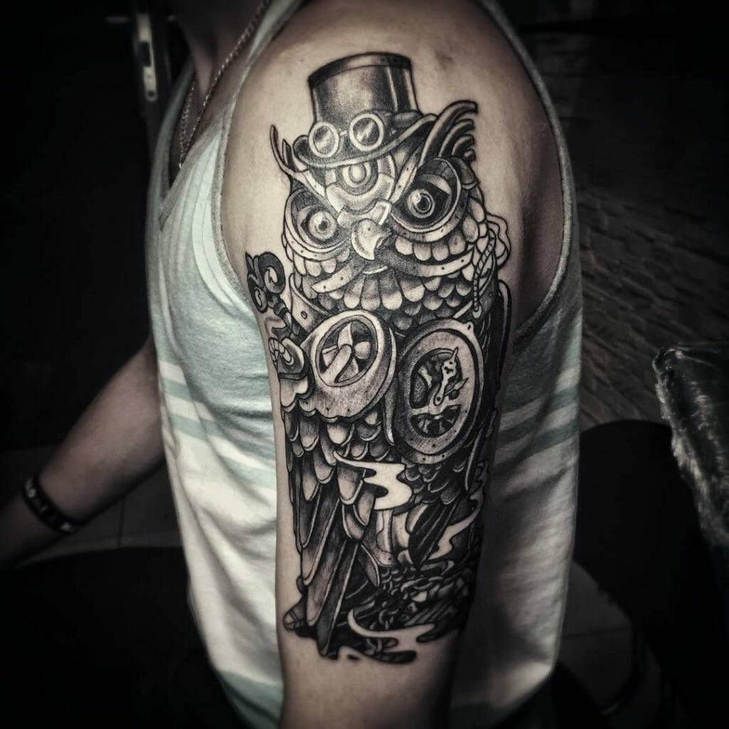 Neotraditional Owl Tattoo