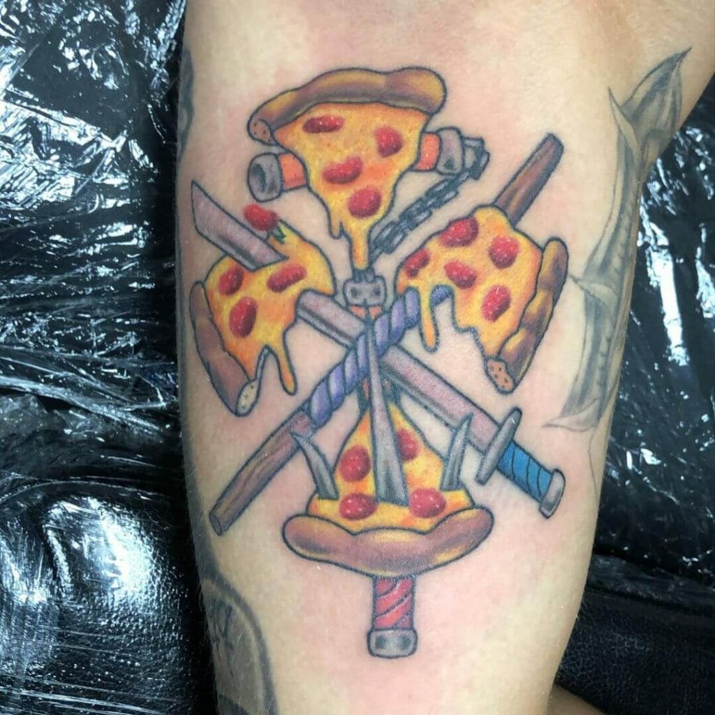Ninja Turtle Pizza Themed Tattoo