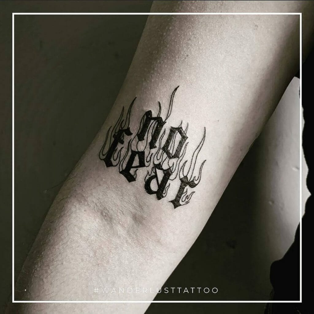 No Fear Lettering Tattoo