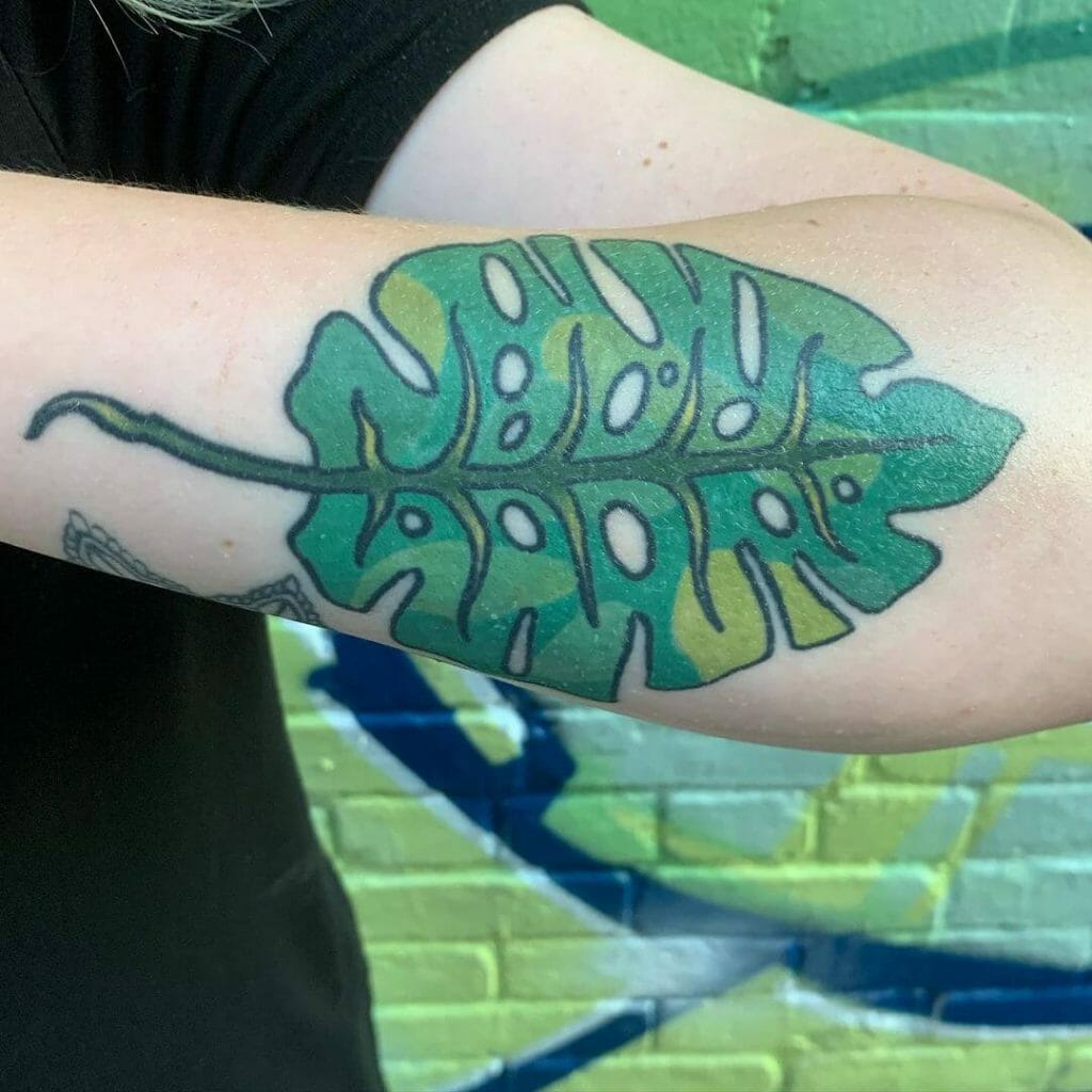 One Monstera Leaf Tattoo