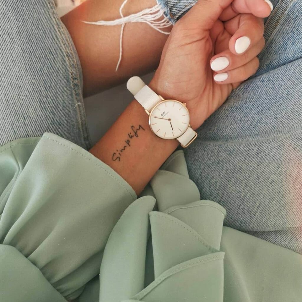 One Word Wrist Tattoos For Women