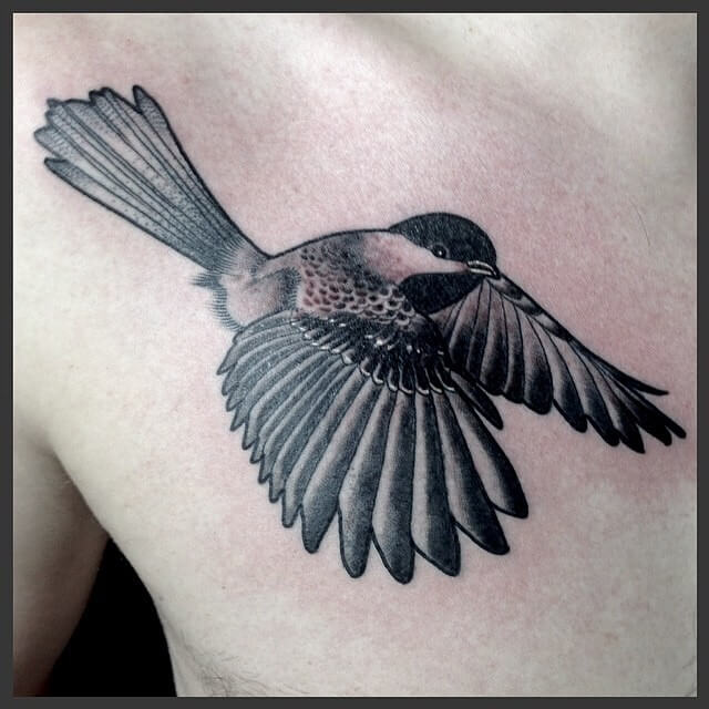 Open Wings Chickadee Tattoo 