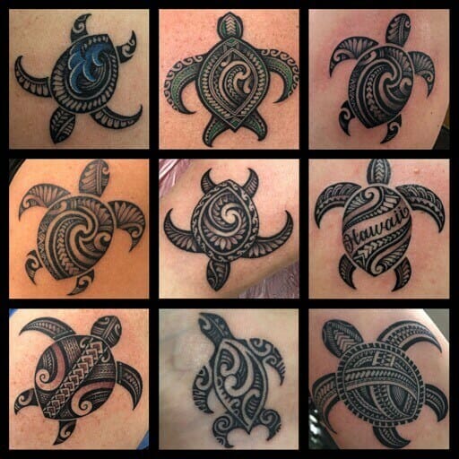 Ornamental Hawaiian Turtle Tattoos