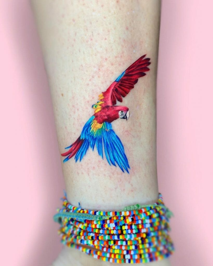 Parrot Tattoo With A Beautiful Palette