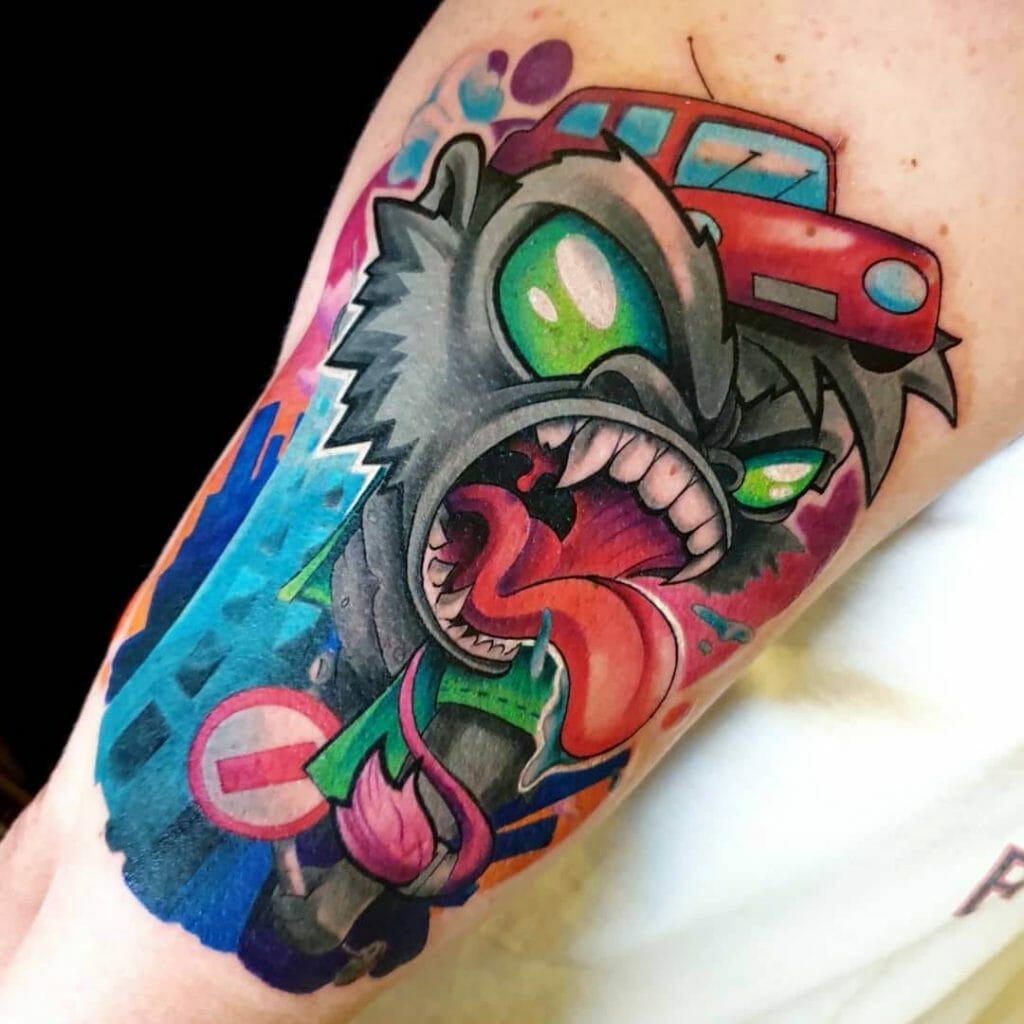 Quirky And Colourful King Kong Tattoo Sleeve