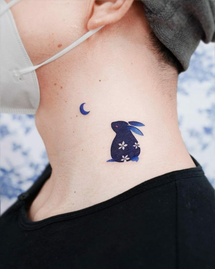 Rabbit And Moon Tattoo