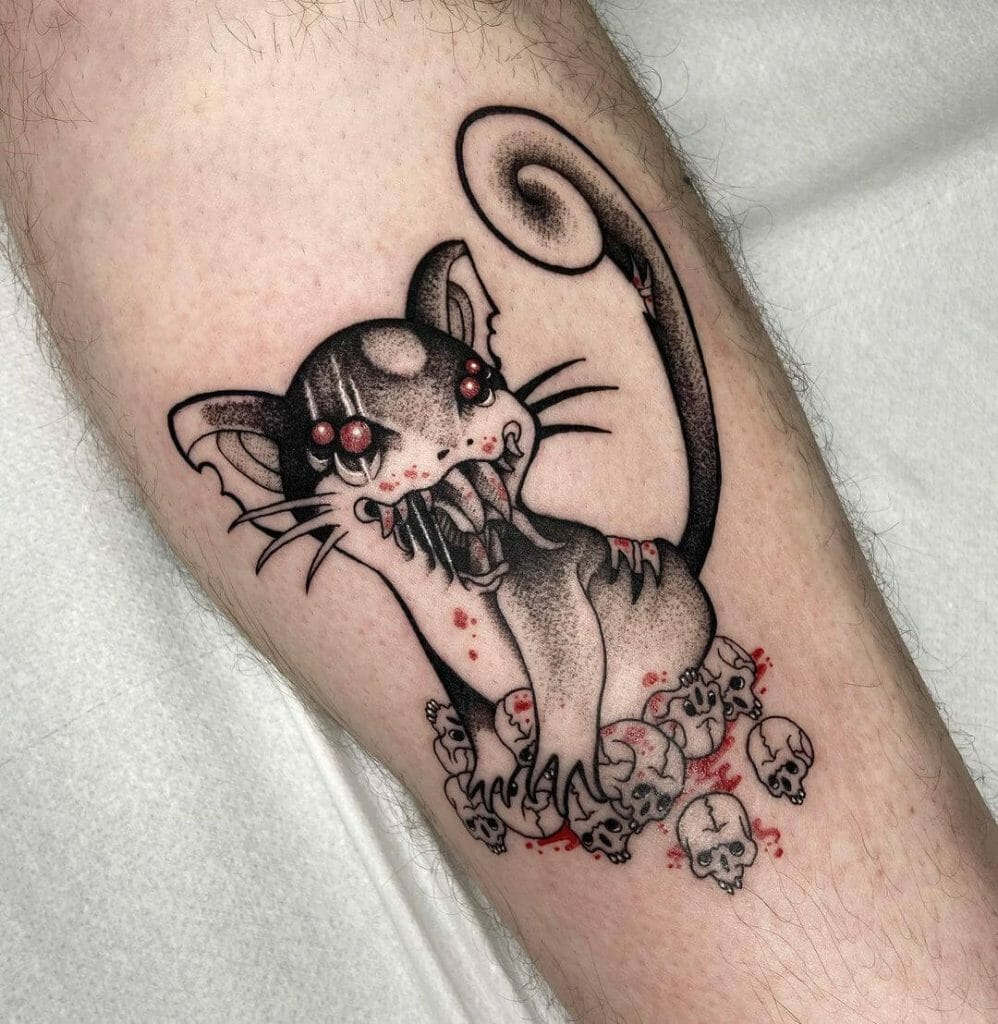 Rattata Zombie Tattoo design