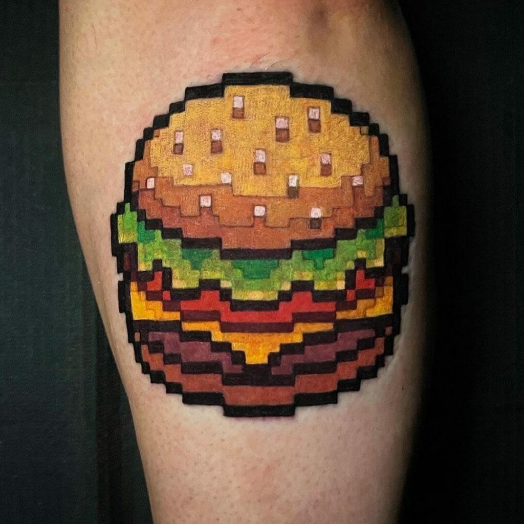 Realistic Cheeseburger Tattoo