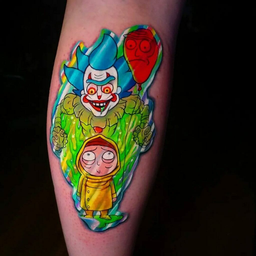 Rick and Morty Holographic Tattoo