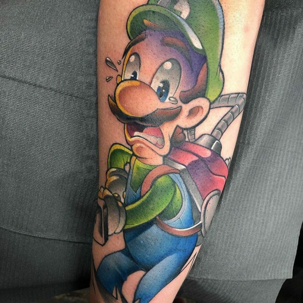 Scared-Paranoid Luigi Tattoo
