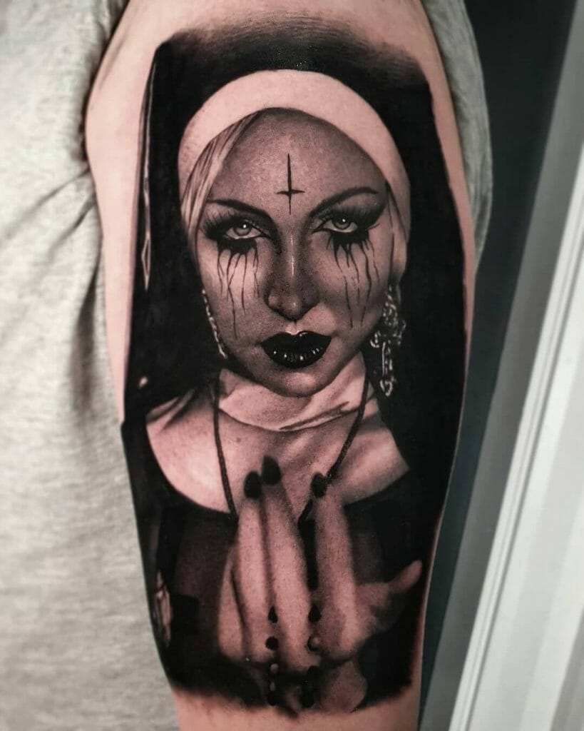 Sexy Evil Nun Tattoo Design