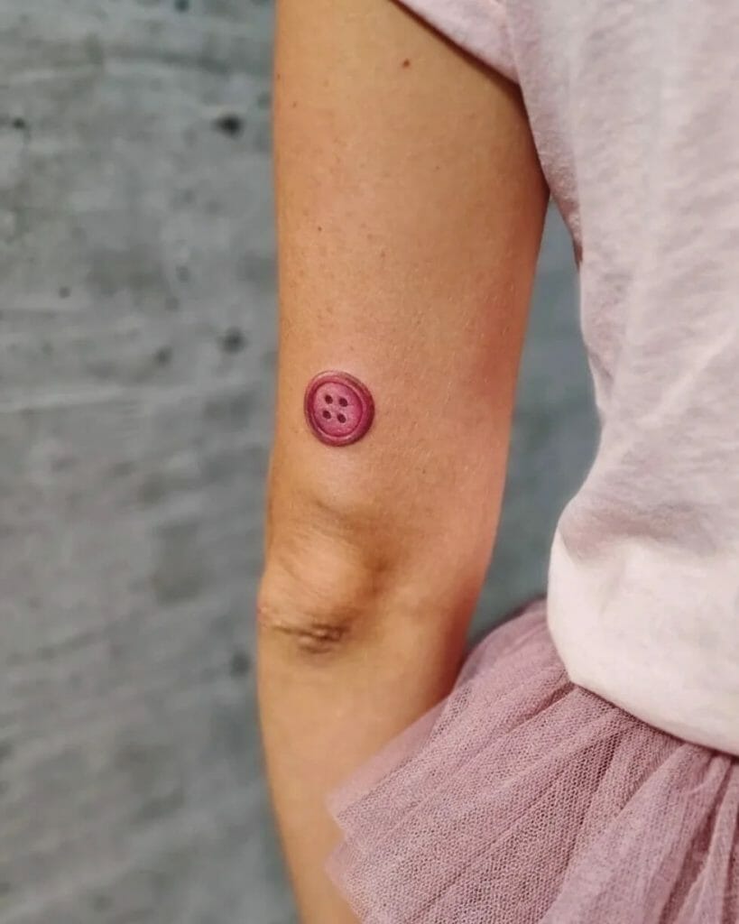 Simple And Cute Button Tattoo Designs
