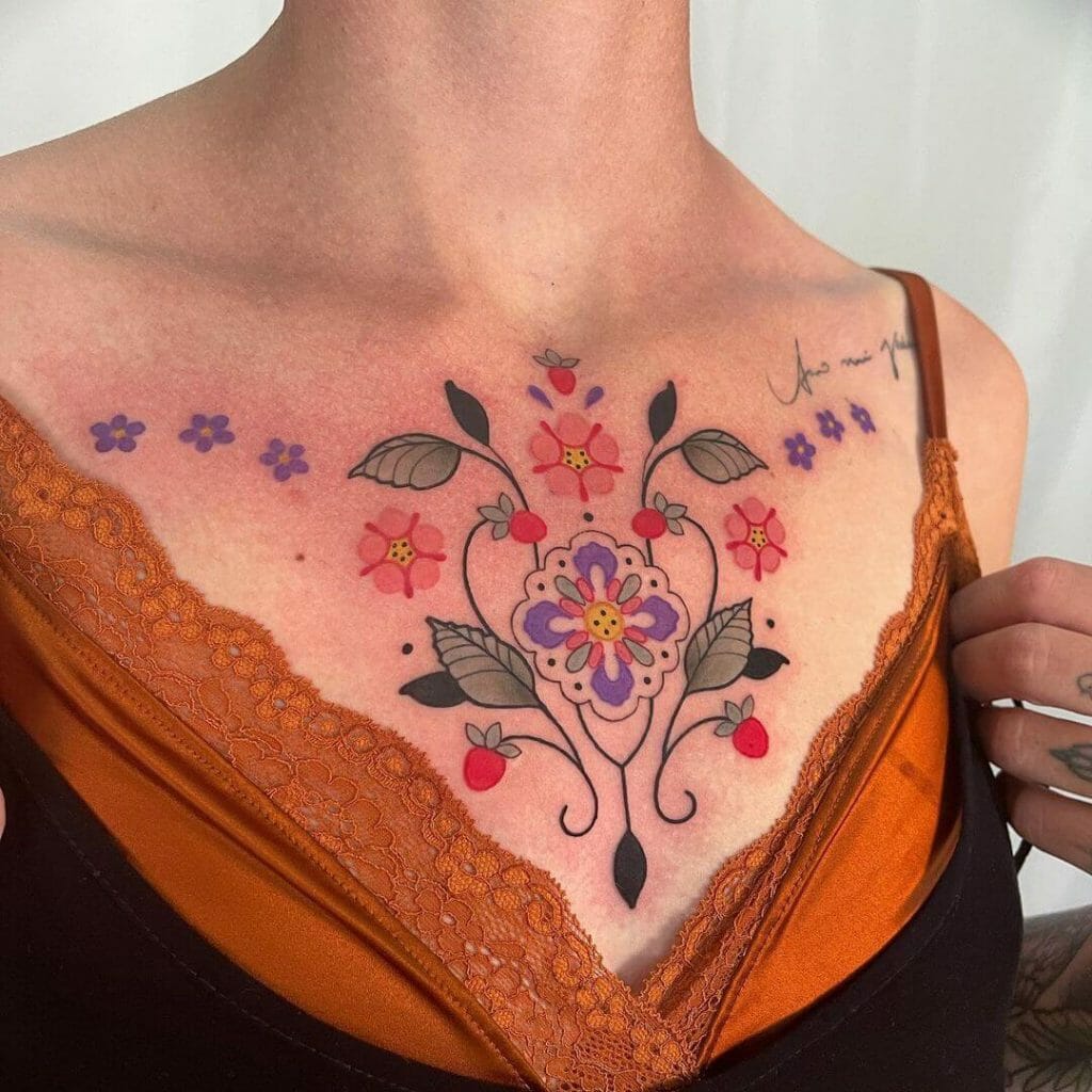 Simple And Popular Folk Art Chest Tattoo