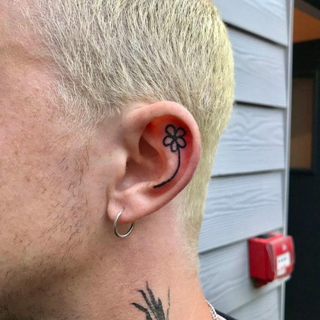 Simple Design Ear Ornament Tattoo