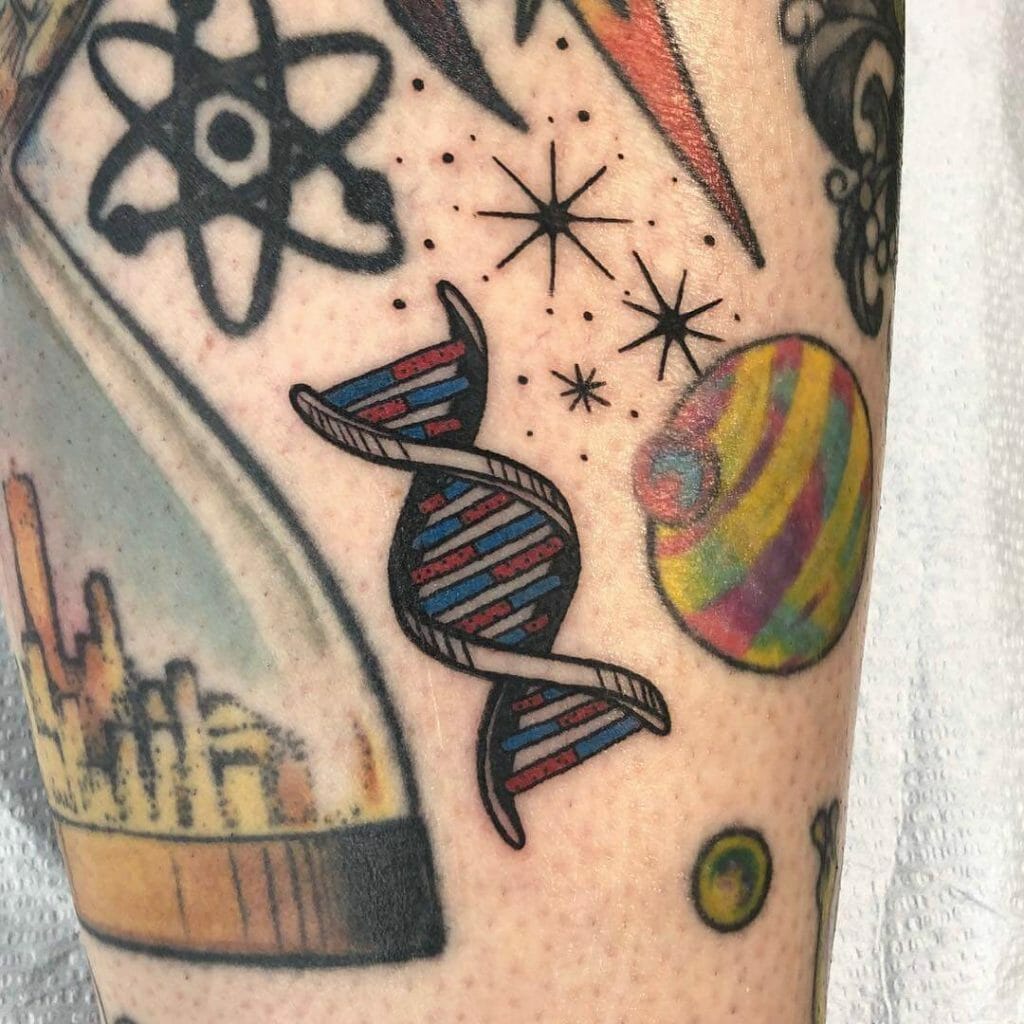 Simple Double Helix DNA Tattoo