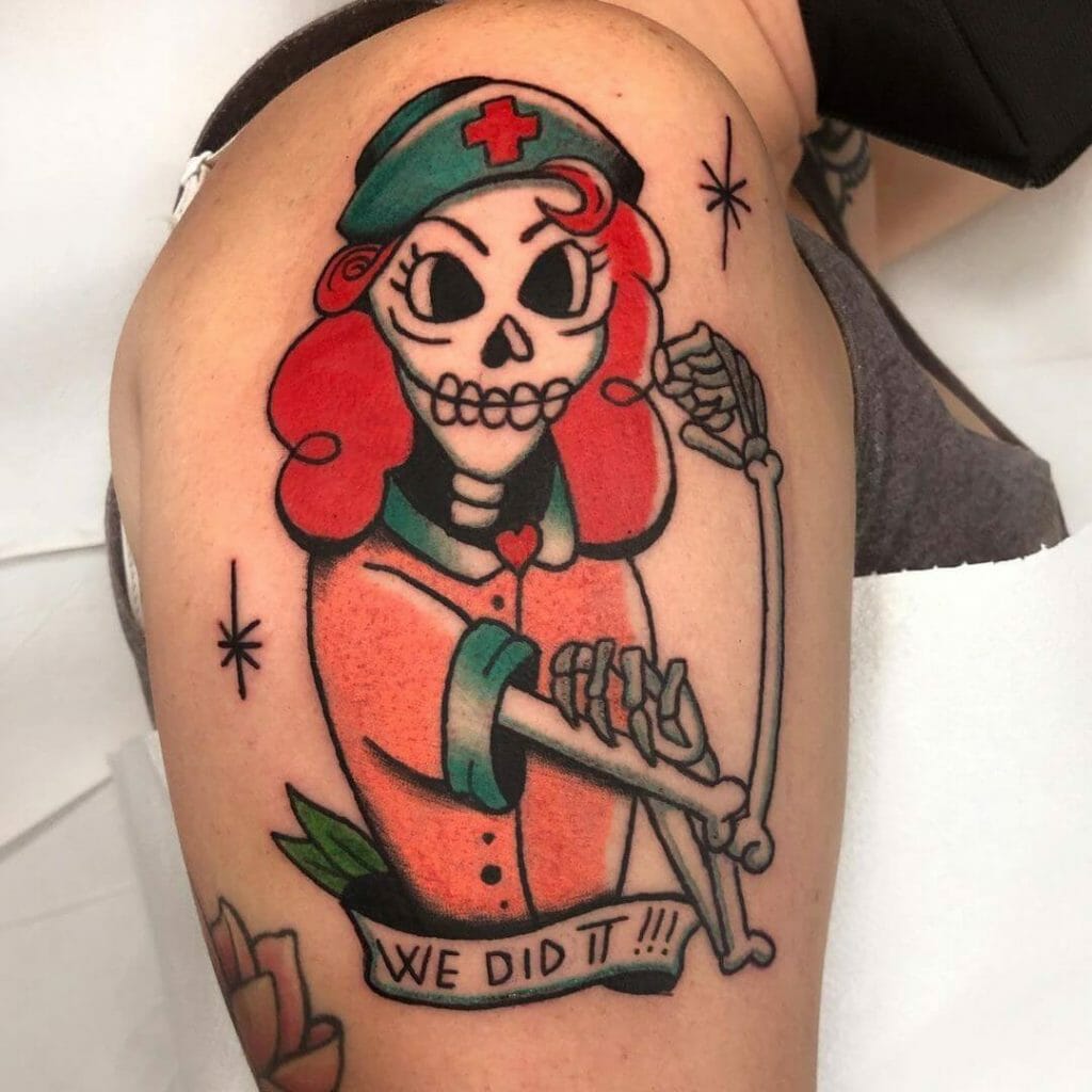 Skeleton Nurse Tattoo