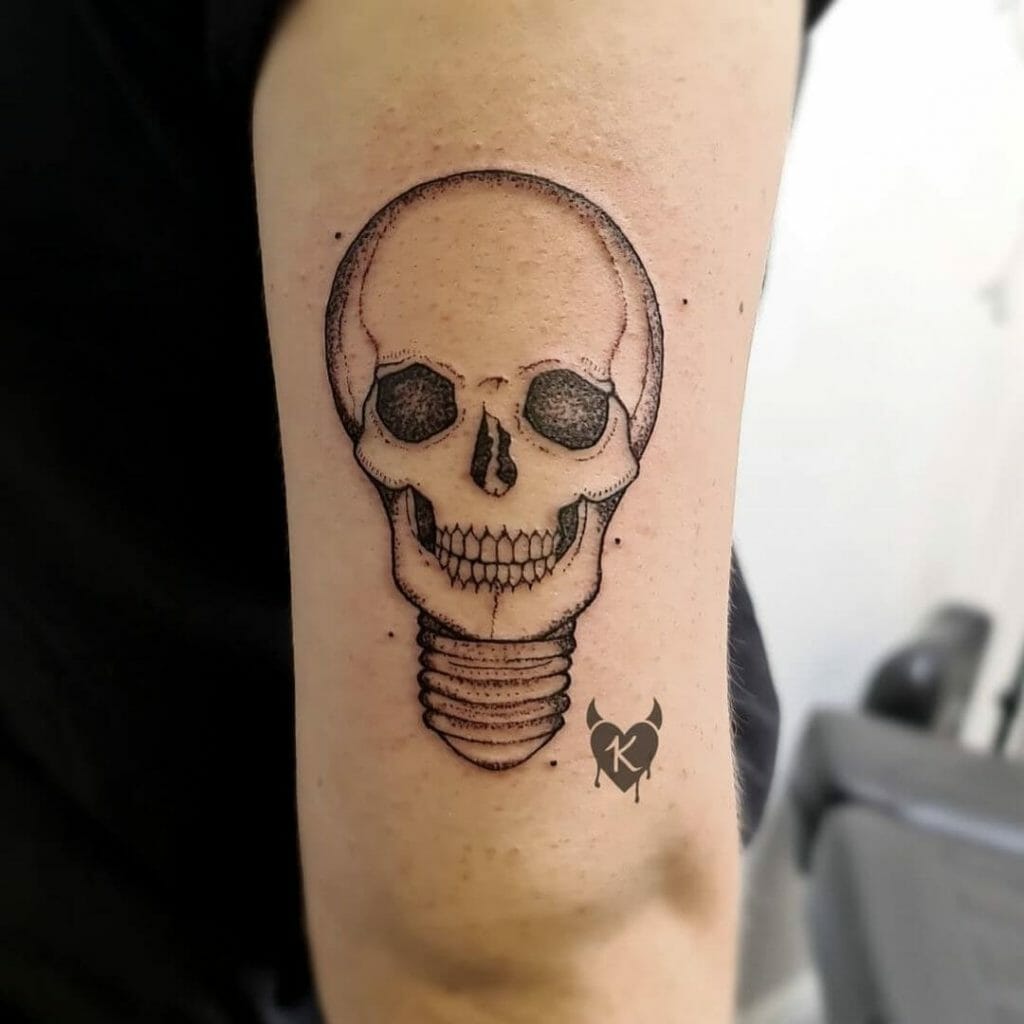 Skull In A Light Bulb Tattoo