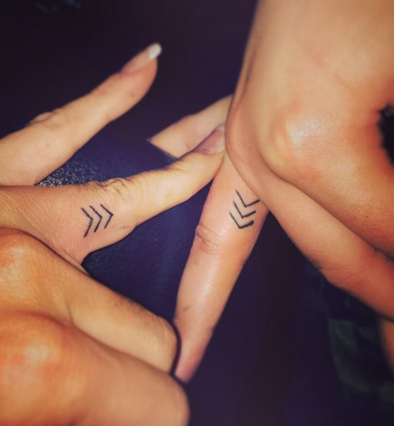 Small Arrow Tattoos For Couples And Best Friends