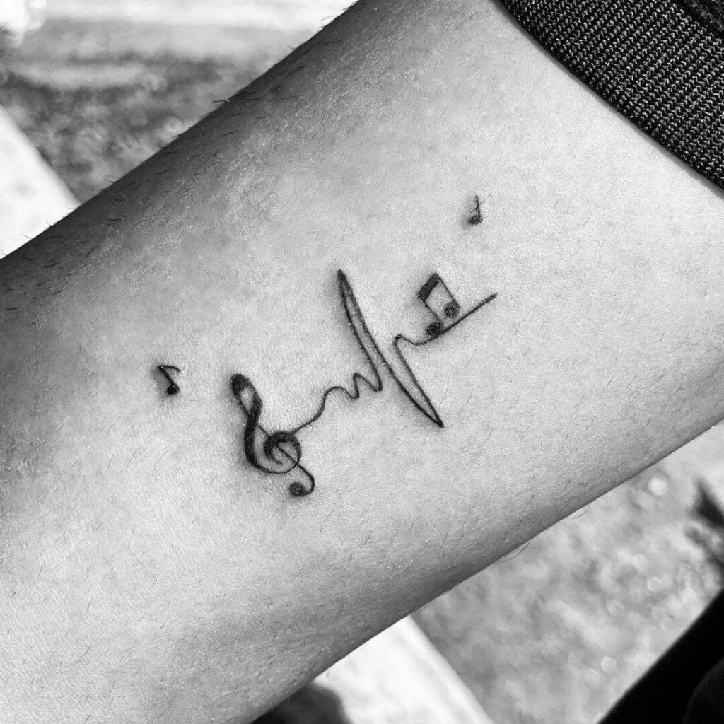 Small Heartbeat Music Tattoo