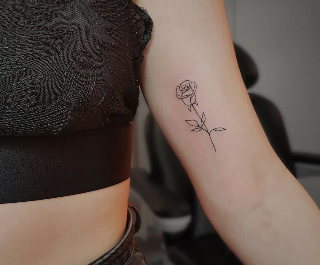 1. Small rose tattoo on neck for girls - wide 5