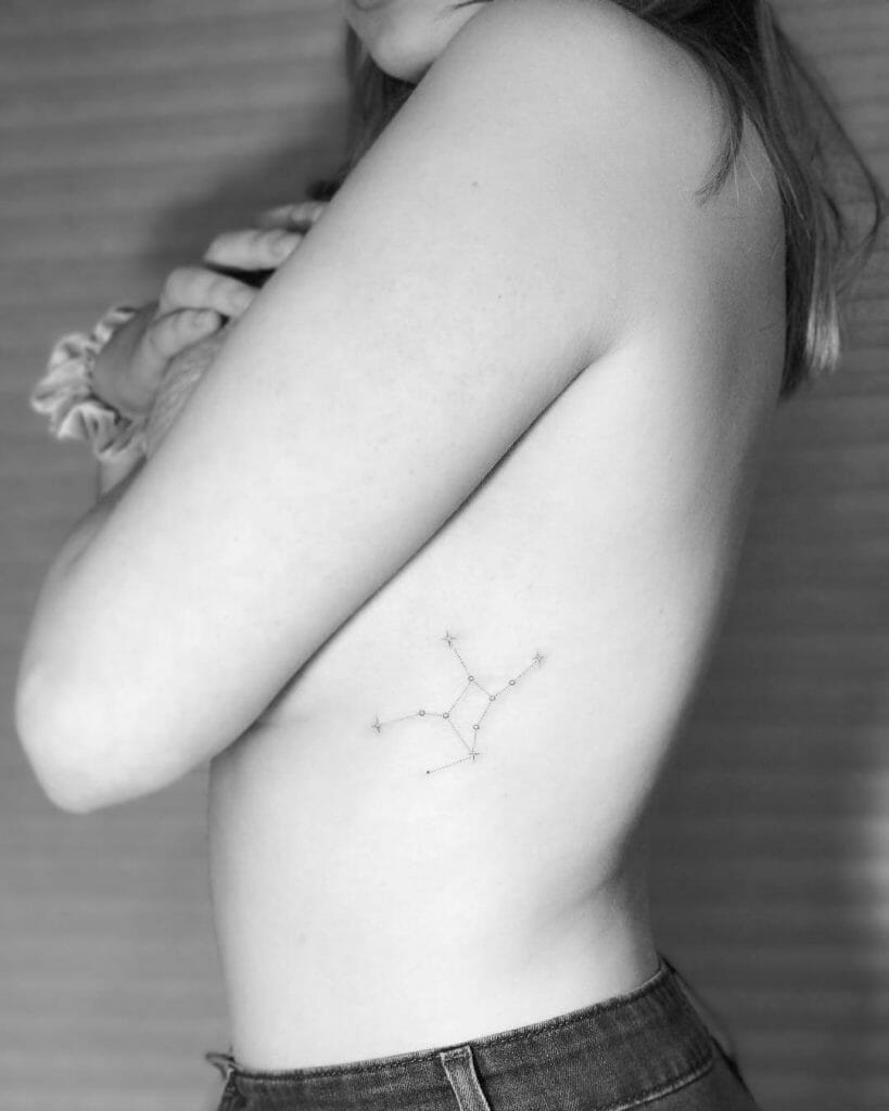 Small Virgo Constellation Tattoo On Rib