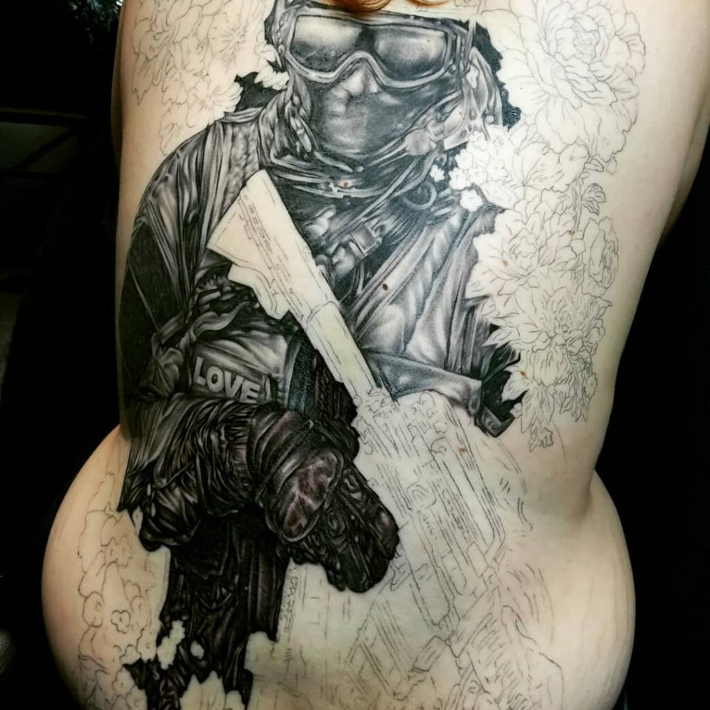 Soldier With M4 Tattoo