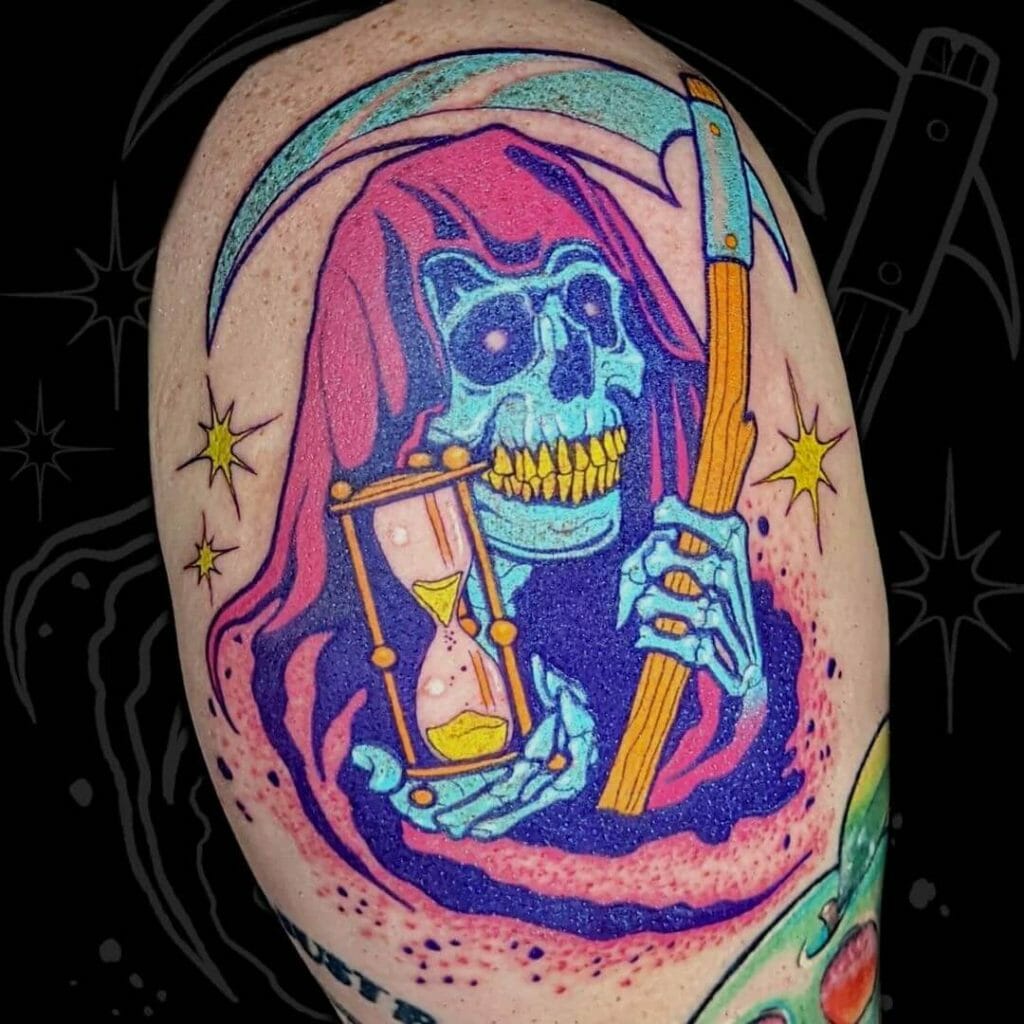 Space-Themed Grim Reaper Tattoo