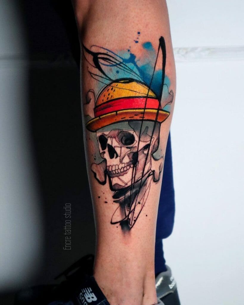 Straw Hats Pirate Skull Tattoo