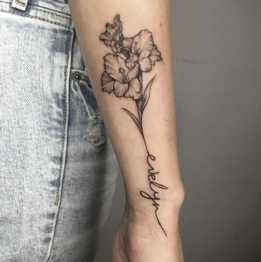 Symbolic Gladiolus Flower Tattoo