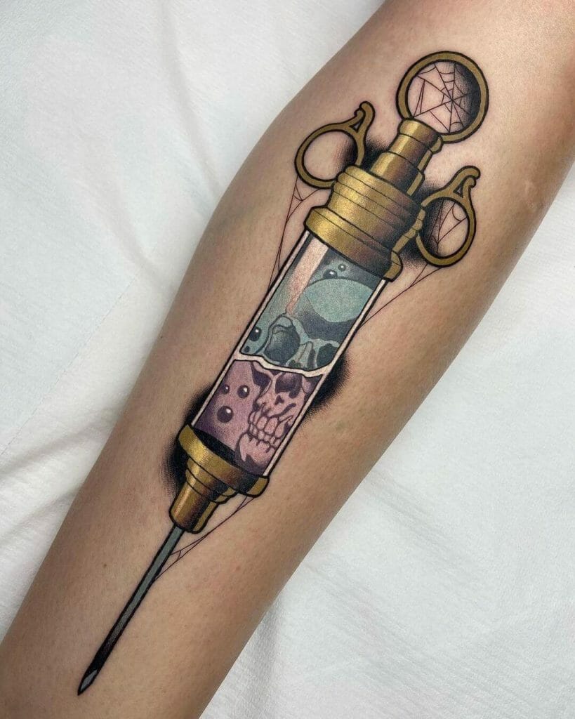 Syringe Tattoo For Arms