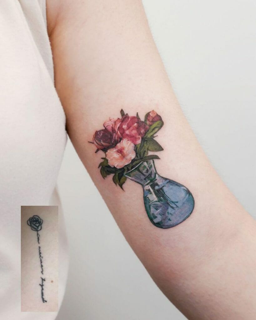 Tattoos Of Vase Flowers