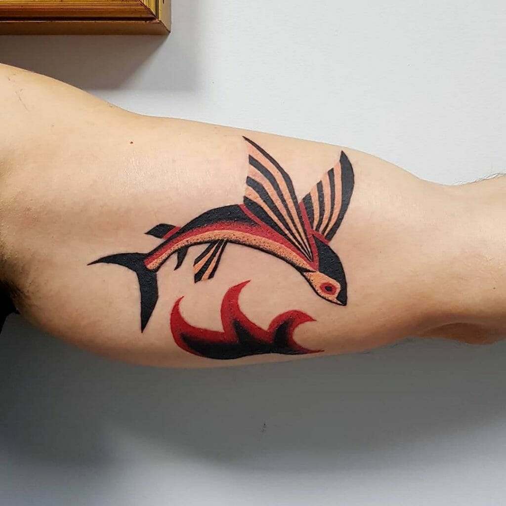 The Black Indian Flying Fish Tribal Tattoo