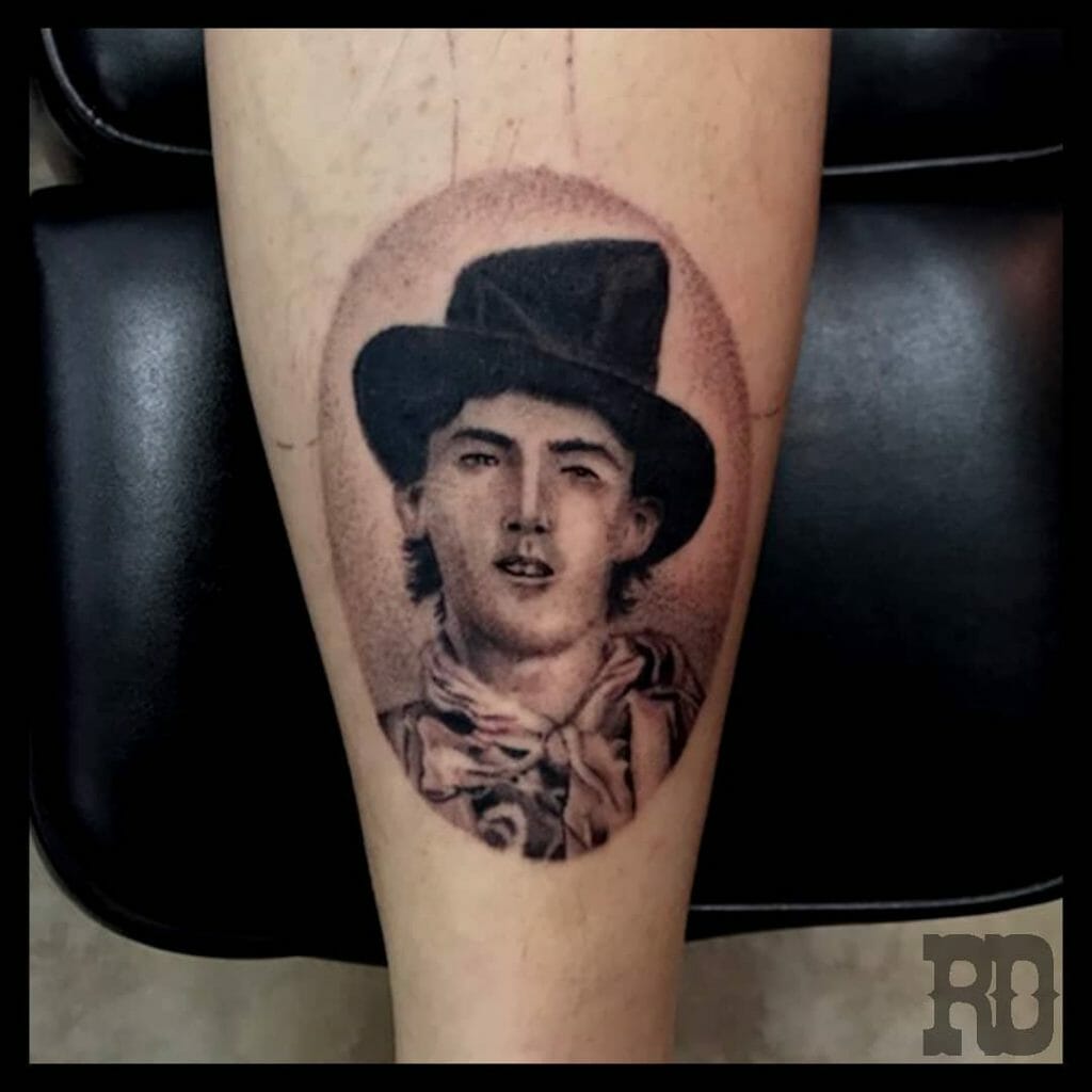 The Closeup Portrait of Billy The Kid Tattoo