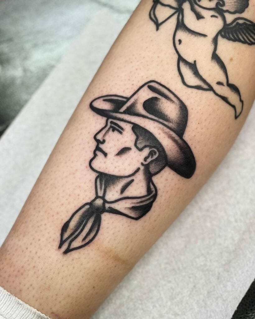 The Cowboy Outline Tattoo