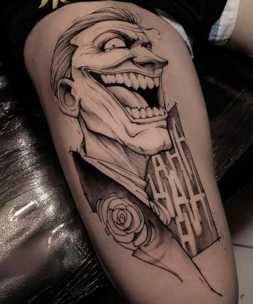 The Creepy Joker Laugh Tattoo