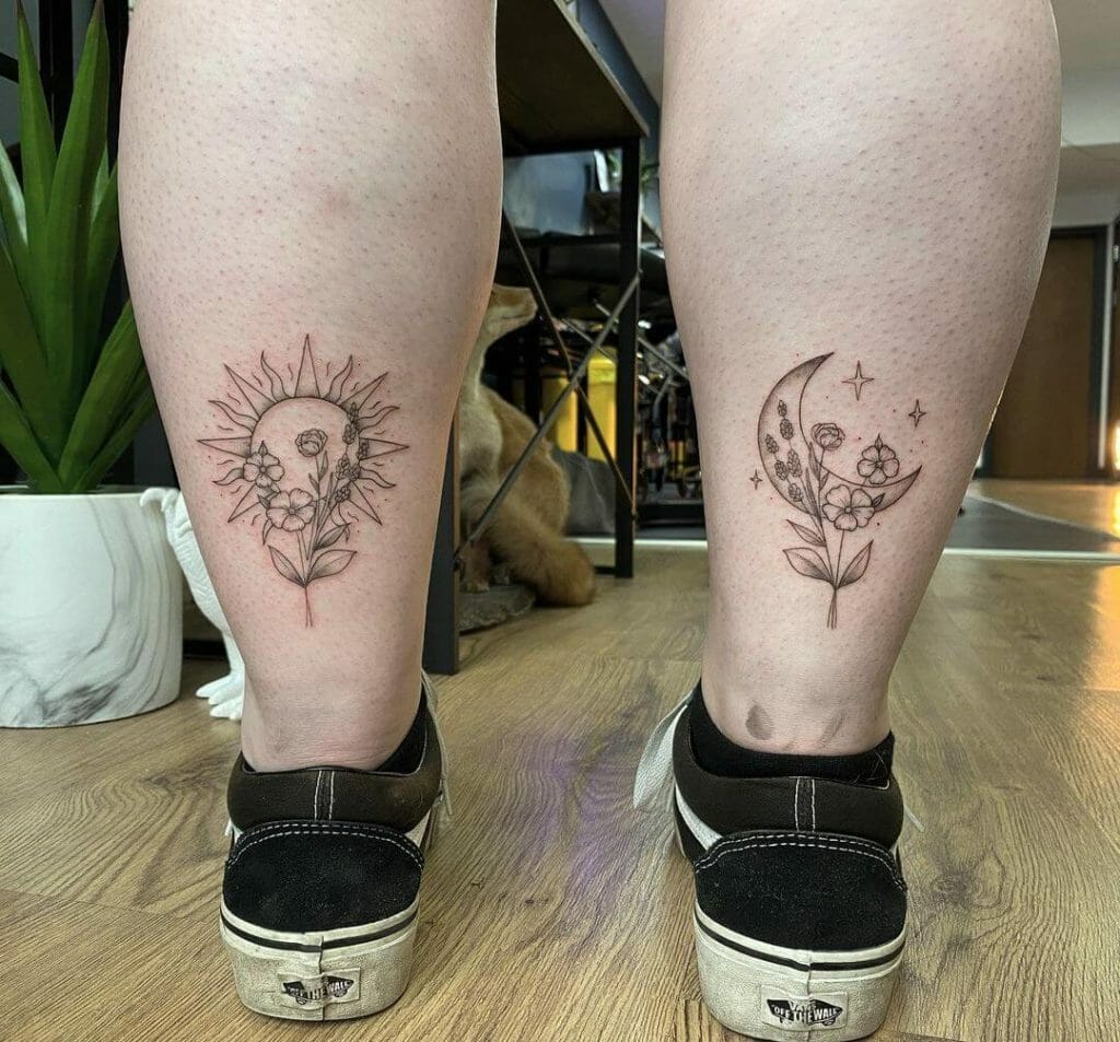 The Daisy Flowers X Sun, Moon, And Stars Tattoo